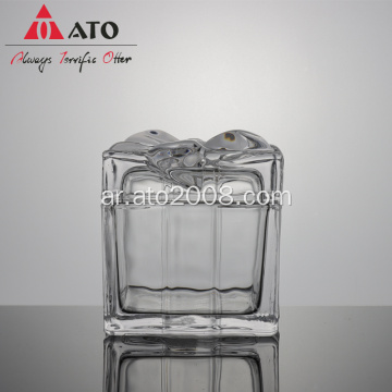 ato square square discorative glass storage jar jar